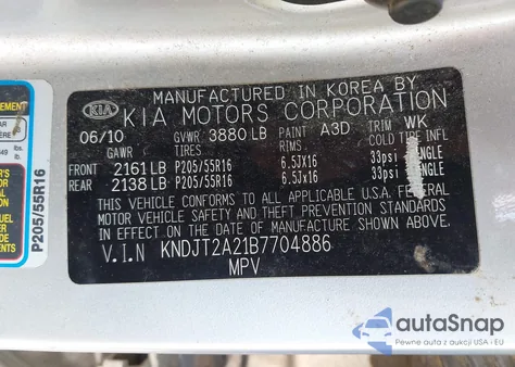 2011 Kia Soul + z USA, uszkodzony, nr VIN KNDJT2A21B7704886